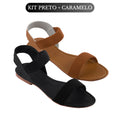 Sandália Feminina Rasteirinha Rasteira Feminina Kit 2 Pares Confortável Elástico Calce Fácil