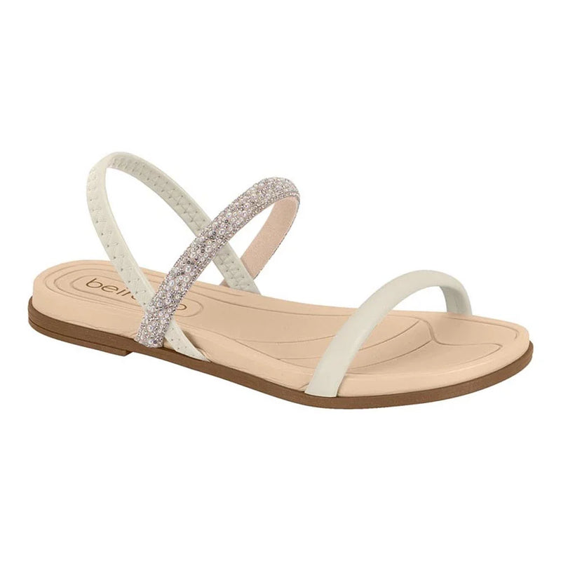 Rasteirinha Sandália Feminina Flat Beira Rio Strech Strass Confortável Tiras